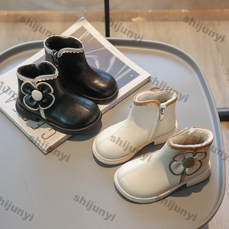 Παιδικά κοντά μποτάκια αδιάβροχα αντιολισθητικά χειμωνιάτικα νέα μόδα βρετανική βελούδινη πριγκίπισσα Ankle Botas για αγόρια Δερμάτινα μποτάκια αστραγάλου