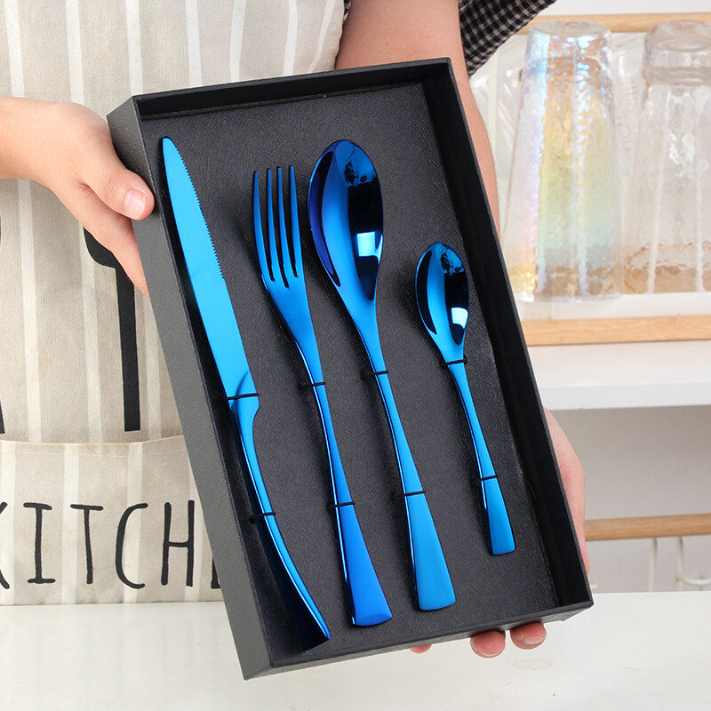 Pircēja Star stilīgs galda piederumu komplekts ar kastīti galda piederumiem galda piederumiem nerūsējošā tērauda traukiem virtuves traukiem ir iekļauta naža dakšas karote