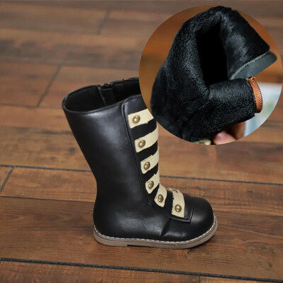 Jesen Zima Dječje duge čizme Modne čizme za djevojčice sa zakovicama Visoke čizme za bebe Tople baršunaste čizme Princess Single Knight čizme