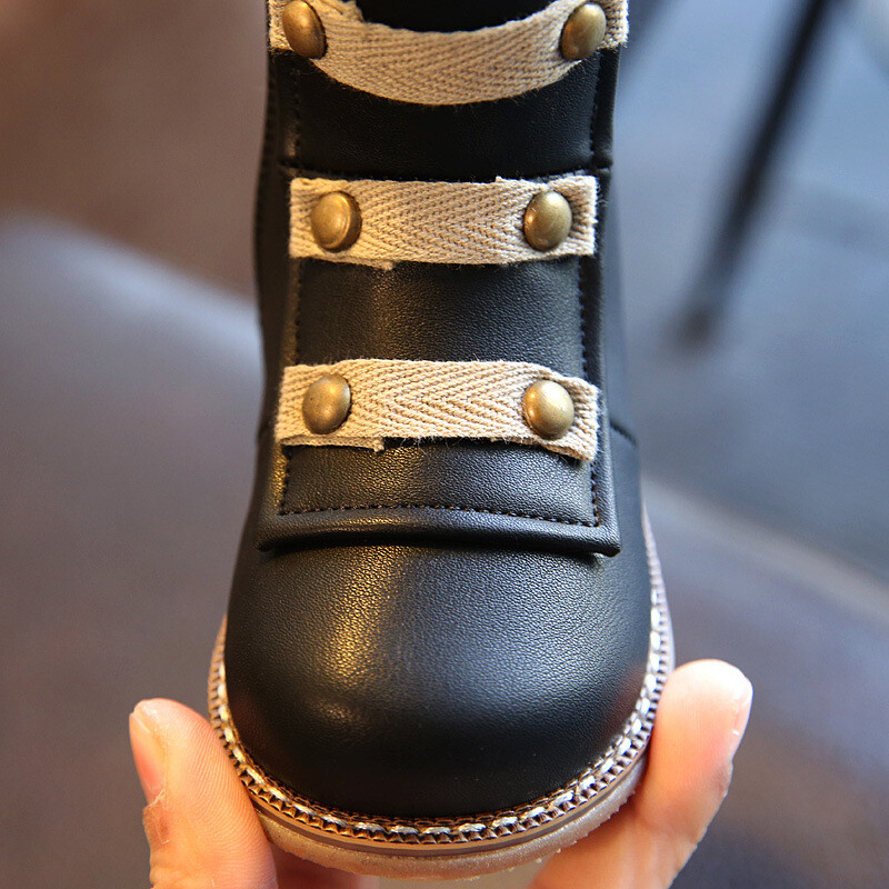 Jesen Zima Dječje duge čizme Modne čizme za djevojčice sa zakovicama Visoke čizme za bebe Tople baršunaste čizme Princess Single Knight čizme