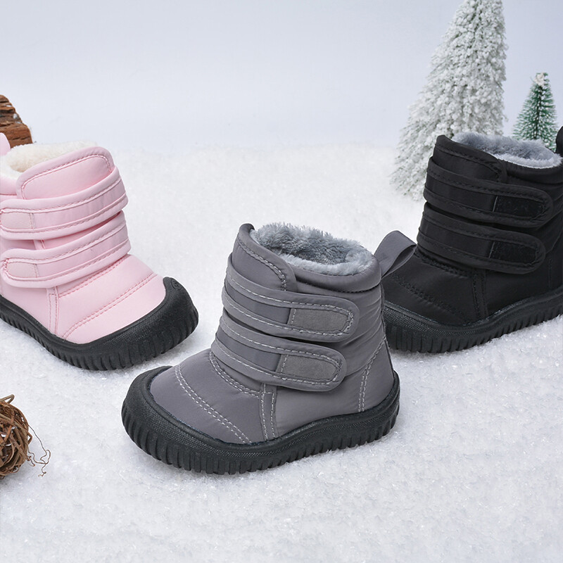 Unisex bērnu ziemas āra ūdensizturīgi garie plīša apavi zēniem un meitenēm labas kvalitātes sniega zābaki EW8090