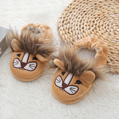 Toddler zēnu čības Multfilma Lauva plīša silti apavi Little Kid Ziemas mājas apavi Mīkstas gumijas zole mājas iekštelpu apavi Bērnu preces