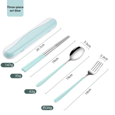 316 Σετ επιτραπέζια σκεύη από ανοξείδωτο ατσάλι Παιδικά Students Travel Φορητά μαχαιροπίρουνα Σετ Πιρούνι Κουτάλια Chopsticks Work Σετ σερβίτσιο Δώρο