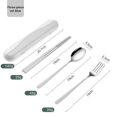 316 Σετ επιτραπέζια σκεύη από ανοξείδωτο ατσάλι Παιδικά Students Travel Φορητά μαχαιροπίρουνα Σετ Πιρούνι Κουτάλια Chopsticks Work Σετ σερβίτσιο Δώρο