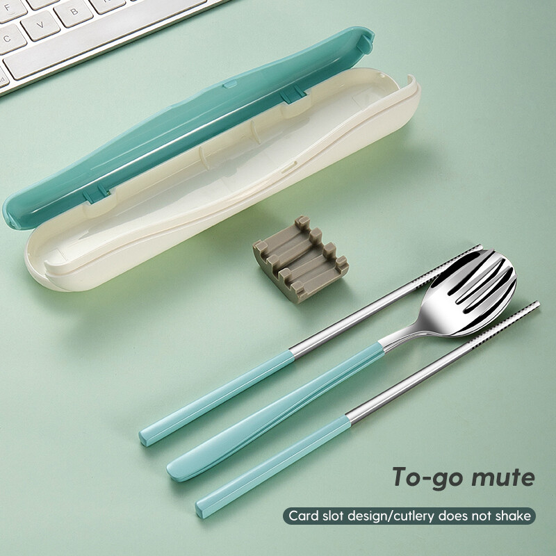 316 Σετ επιτραπέζια σκεύη από ανοξείδωτο ατσάλι Παιδικά Students Travel Φορητά μαχαιροπίρουνα Σετ Πιρούνι Κουτάλια Chopsticks Work Σετ σερβίτσιο Δώρο