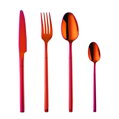 Μοναδικό χρυσό σετ επιτραπέζιο σετ καθρέφτης ασημικά σετ από ανοξείδωτο ατσάλι Μαχαιροπήρουνα μαχαιροπίρουνα πιρούνι κουτάλι μαχαιροπήρουνα Western σετ σερβίτσιων