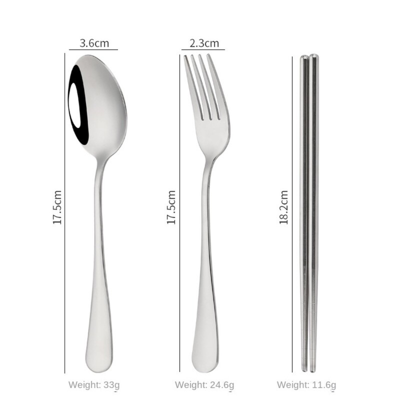 2/3 gab. Nerūsējošā tērauda galda piederumu komplekts pusdienu komplekts āra dakšiņa karote irbulīša Skolas biroja ceļojumu galda piederumu komplekts kempinga steiks