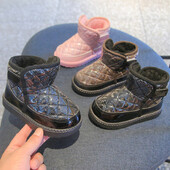 Žieminiai vaikiški sniego batai berniukams mergaitėms mažiems vaikams šilti pliušiniai batai vaikiški batai lauke, vandeniui atsparūs neslystantys vaikiški batai, 21-38 dydis