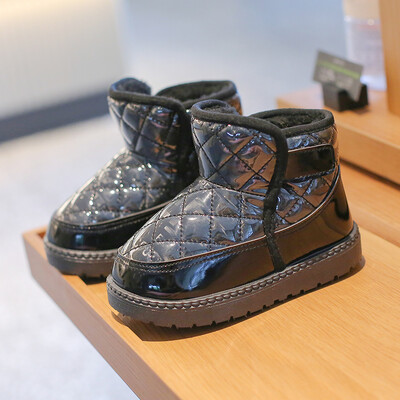 Žieminiai vaikiški sniego batai berniukams mergaitėms mažiems vaikams šilti pliušiniai batai vaikiški batai lauke, vandeniui atsparūs neslystantys vaikiški batai, 21-38 dydis