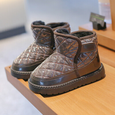 Žieminiai vaikiški sniego batai berniukams mergaitėms mažiems vaikams šilti pliušiniai batai vaikiški batai lauke, vandeniui atsparūs neslystantys vaikiški batai, 21-38 dydis