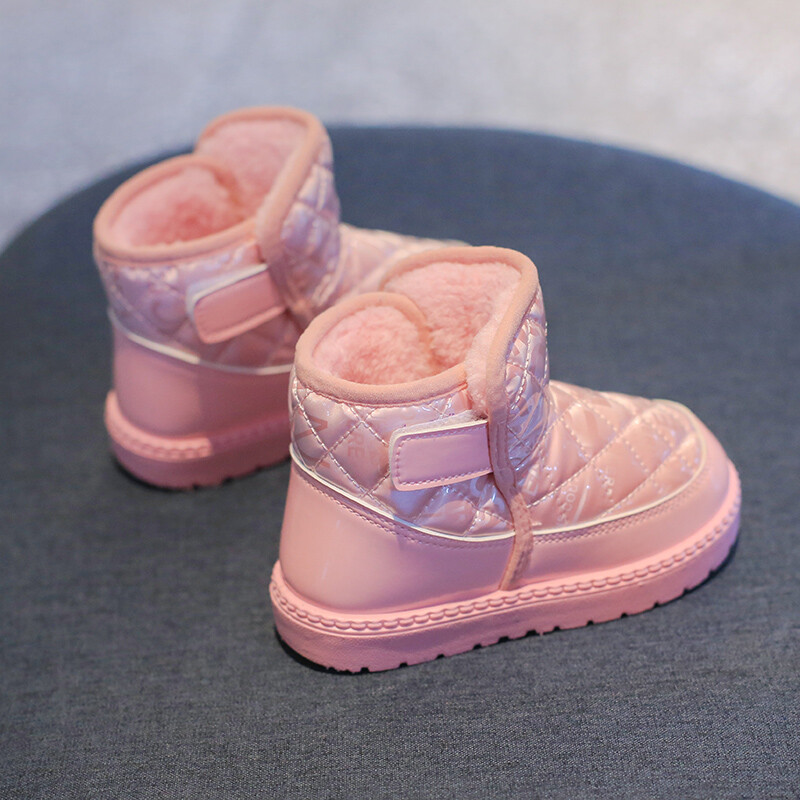 Žieminiai vaikiški sniego batai berniukams mergaitėms mažiems vaikams šilti pliušiniai batai vaikiški batai lauke, vandeniui atsparūs neslystantys vaikiški batai, 21-38 dydis