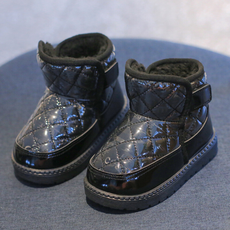 Žieminiai vaikiški sniego batai berniukams mergaitėms mažiems vaikams šilti pliušiniai batai vaikiški batai lauke, vandeniui atsparūs neslystantys vaikiški batai, 21-38 dydis