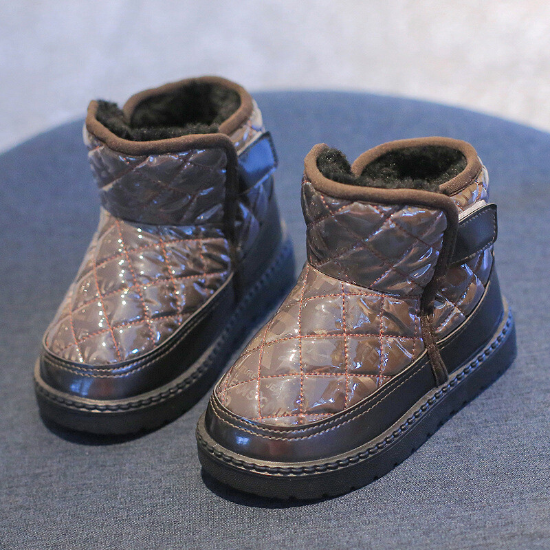 Žieminiai vaikiški sniego batai berniukams mergaitėms mažiems vaikams šilti pliušiniai batai vaikiški batai lauke, vandeniui atsparūs neslystantys vaikiški batai, 21-38 dydis