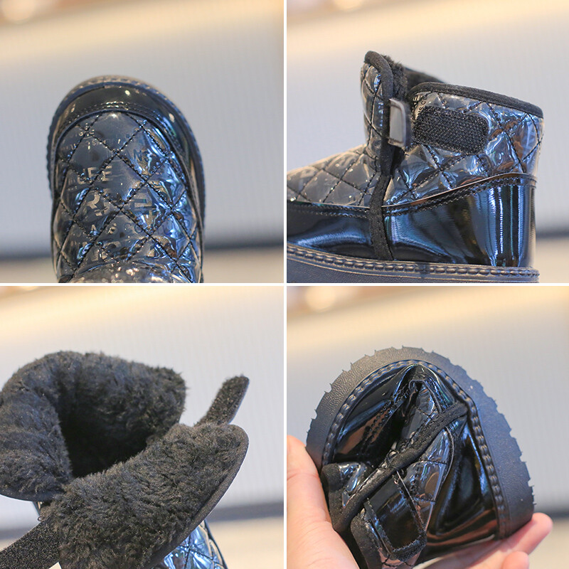Žieminiai vaikiški sniego batai berniukams mergaitėms mažiems vaikams šilti pliušiniai batai vaikiški batai lauke, vandeniui atsparūs neslystantys vaikiški batai, 21-38 dydis