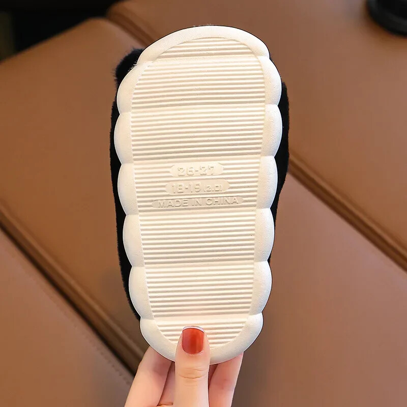 Lastele puuvillane suss talvepoiss siseruumides kodu armas plüüsis panda tüdruk puuvillane king Laste sussid Sandalia Infantil Menina Pantuflas