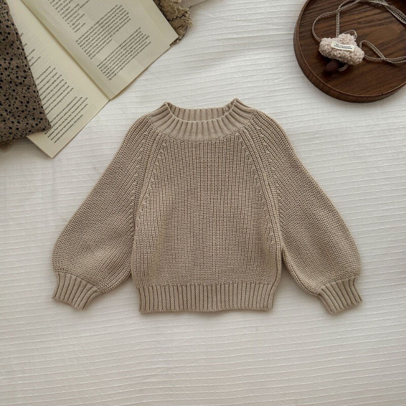 Dječji džemperi u korejskom stilu Pleteni pulover Jesen 2024. Nove polu dolčevite Pulover za dječake 1-3 godine Jednostavne majice za djevojčice