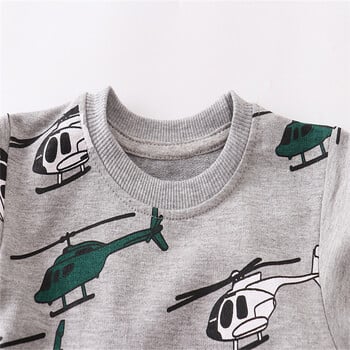 Jumping Meters New Arrival Cartoon Aircrafts Boys Sweatshirts For Есен Зима Памучни Детски Дрехи Горнище с дълъг ръкав за малко дете