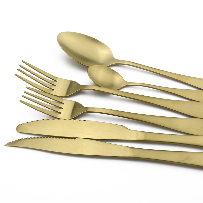 JANKNG 4 gab. Nerūsējošā tērauda grezns matēts melns galda piederumu komplekts Western Gold galda piederumu komplekts Dakša Nazis Tējkarote Vakariņas Vakariņas Se.