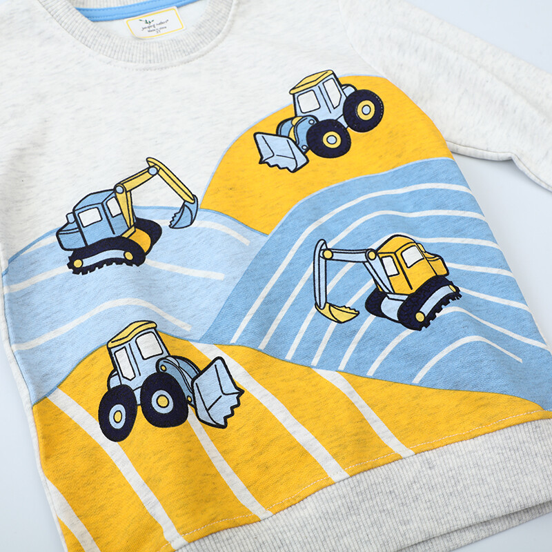 Hanorace Little Maven Haine pentru copii Bebeluși Băieți Îmbrăcăminte pentru copii 2024 Toamna Primăvară Noi desene animate Excavatoare Sugari Hanorace