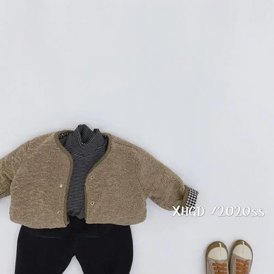 Νέο φθινόπωρο και χειμώνα ζεστό μπουφάν Παιδικά δύο όψεων φορούν καρό βελούδινο μπουφάν Παιδικά μπουφάν Χειμερινά ρούχα για κορίτσια DGUKYM