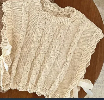 Γιλέκο πλεξίματος Παιδικά ρούχα Φθινόπωρο Χειμώνας Νέα Κορεάτικη Έκδοση Κοριτσίστικη Καμισόλα ριγέ απλή, χαλαρή βαμβακερή μόδα