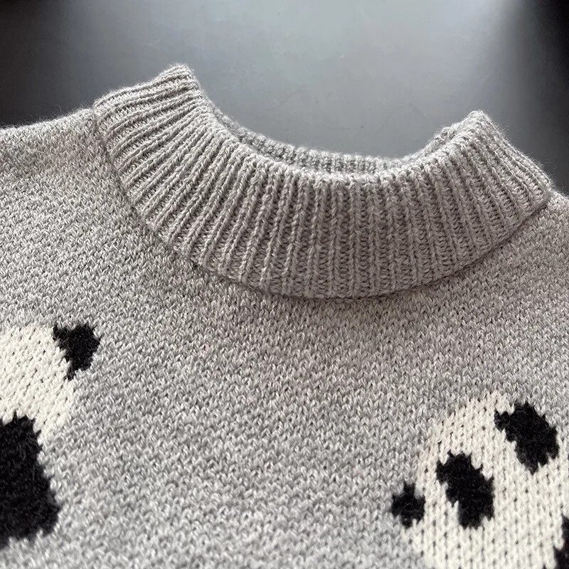 Rudens žiemos vaikų grynos medvilnės megztinis berniukams mergaitėms kūdikiams animacinių filmų akademijos stilius šiltas trikotažas Vaikams pandos drabužiai 1 2 3 4 5 Y