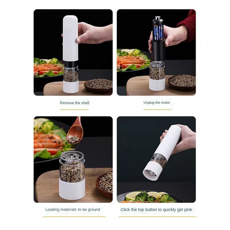 Labākā sāls piparu dzirnaviņas Elektriskā garšvielu miltu dzirnaviņas ar regulējamu rupjību virtuves grila rīki garšvielu rīki
