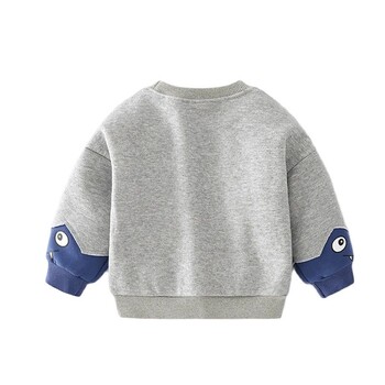 Με λαιμόκοψη O-neck Inner Fleece Toddler Casual φούτερ Μπλούζες πουκάμισο Patchwork Cartoon Παιδικά αγόρια πουλόβερ με κουκούλα 2-7 ετών