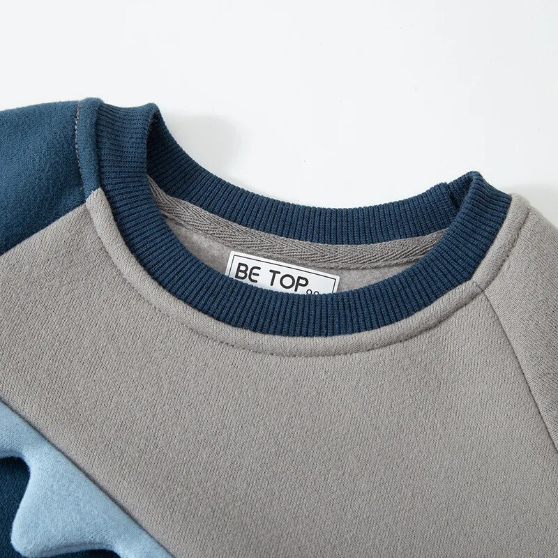 Rudens žiemos megzti megztiniai megztiniai berniukams animacinių filmų spalvoto bloko dizaino vaikiški palaidinukės, jaukios vilnos medžiagos vaikiški drabužiai