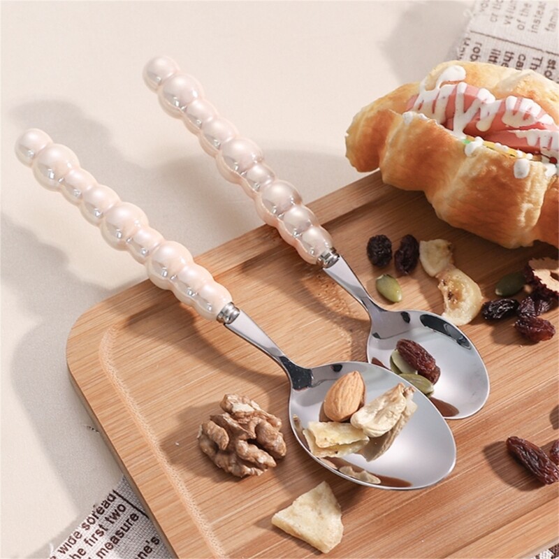 4 nerūdijančio plieno stalo įrankių rinkinys Stalo reikmenų rinkinys su keraminėmis rankenomis Stalo reikmenys