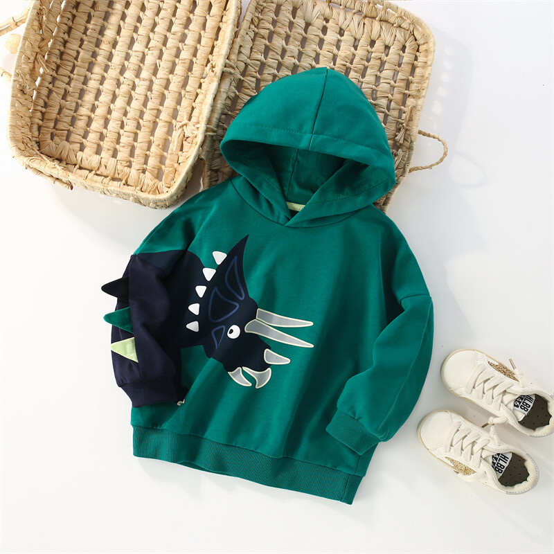 Jumping Meters 2-7T Φθινόπωρο Χειμώνας Αγόρια Κορίτσια Φούτερ με κουκούλα με απλικέ Dinosaurs Μακρυμάνικο πουκάμισο για παιδιά