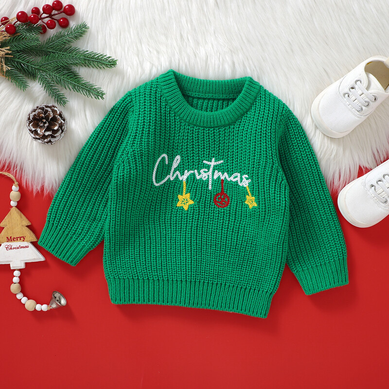 Pudcoco Baby Girl džemperis ar garām piedurknēm Crew Kakla ziedu burti Ziemas silts trikotāžas džemperis džemperis zīdaiņu apģērbs 6M-3T