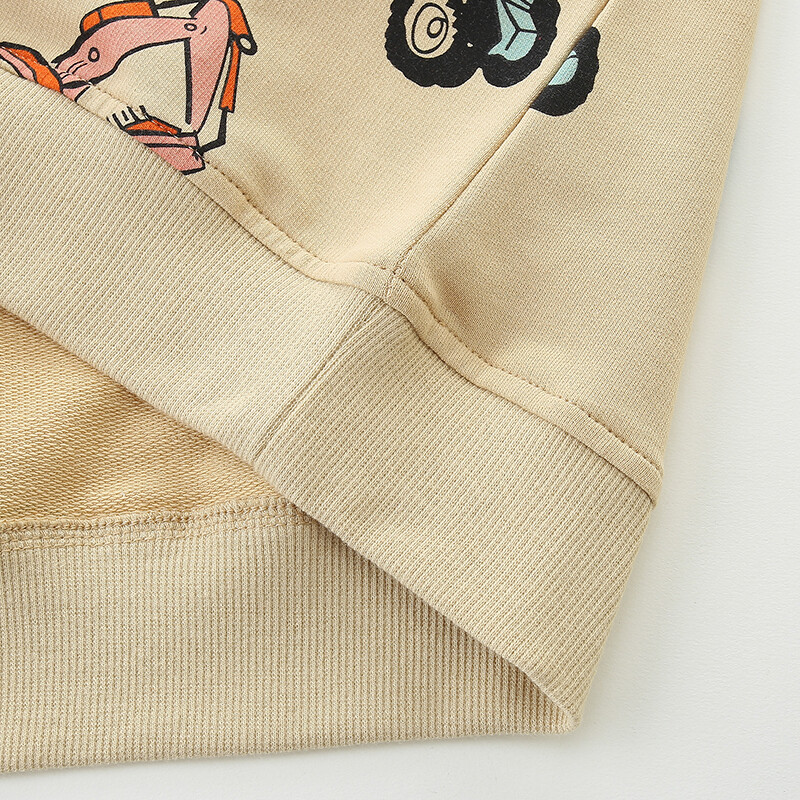 Mazais puisis Pavasaris Rudens Bērnu Apģērbs Ekskavators Zēnu Hoodie Karikatūra Auto Džemperi Zēnu Topi Kokvilnas Bērnu Pulovers