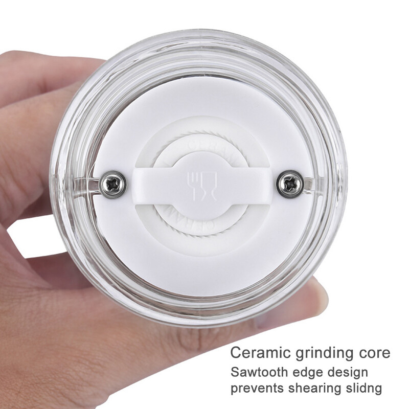 Akrila dzirnaviņas caurspīdīgs piparu dzirnaviņas manuāls drupinātājs Keramikas serdeņa daudzfunkcionāls Cruet virtuves rīks