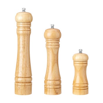 Χειροκίνητος μύλος αλατιού πιπεριού Rubber Wood Pepper Mill Spice Αλατοτριβής 5/8/10 ιντσών