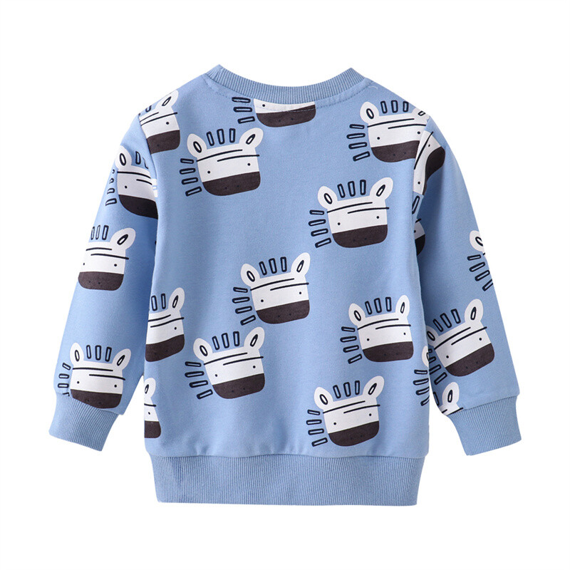 Lēcieni metri 2-7T Jaunie ieradumi Dzīvnieki Drukāt Zēni Meitenes Džemperi Rudens Pavasaris Bērni Apģērbi Karsti Pārdod Krekli Topi Baby