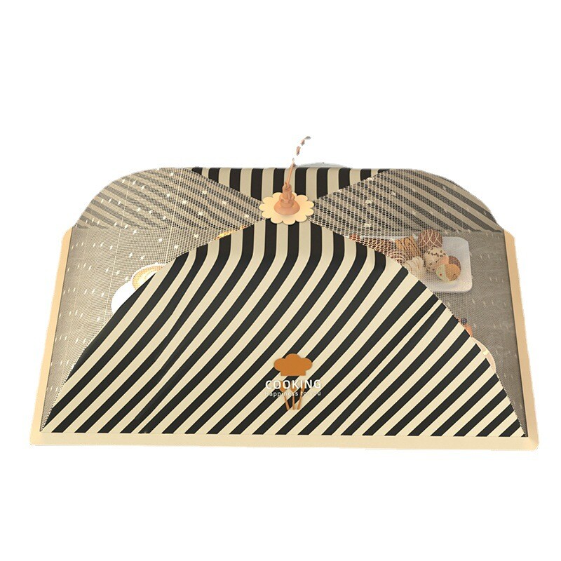 Toidukate Kokkupandav nõude kate Toidu säilituskaas Kärbseid takistav triip Õõnes nikerdatud disain riba terasest toiduainete säilituskaas