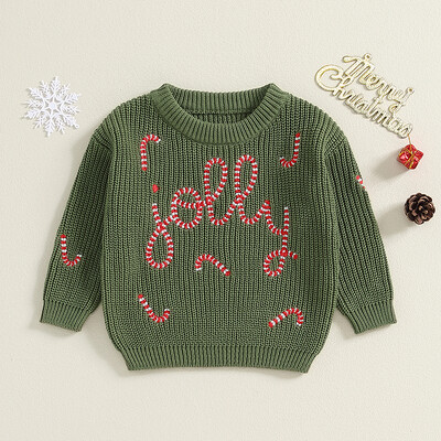 0-36 μηνών Νεογέννητα κορίτσια Χριστουγεννιάτικο πουλόβερ Κέντημα με μπαστούνι Ζεστό πλεκτό μακρυμάνικο πουλόβερ πλεκτό για κορίτσια νήπιο
