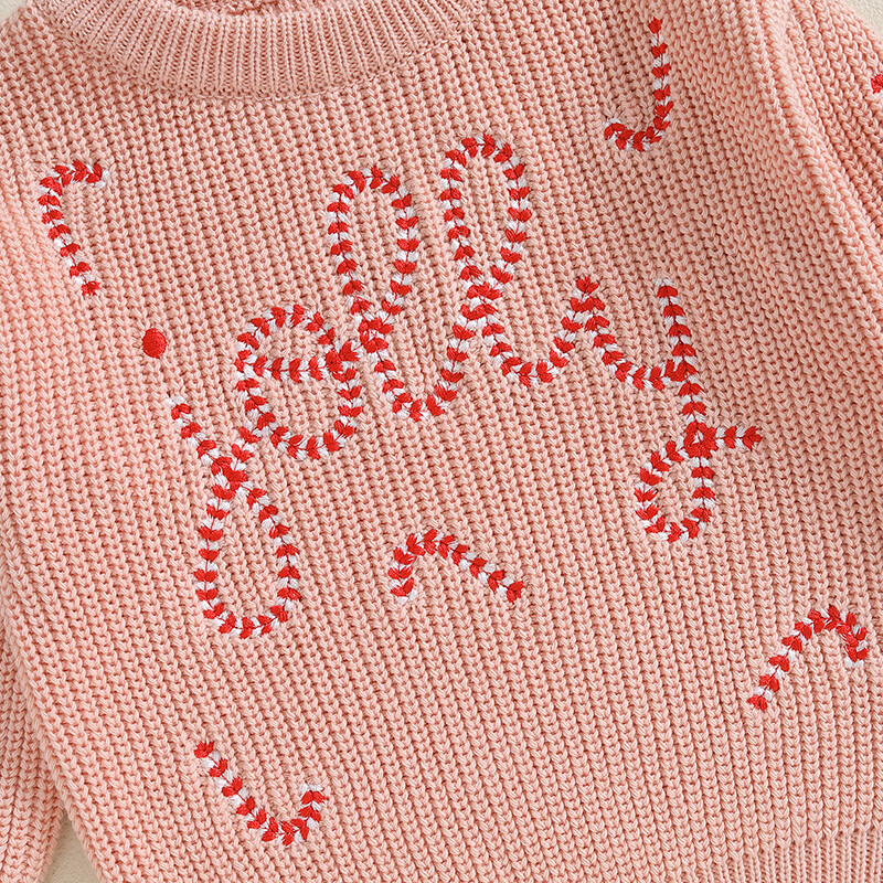 0-36 μηνών Νεογέννητα κορίτσια Χριστουγεννιάτικο πουλόβερ Κέντημα με μπαστούνι Ζεστό πλεκτό μακρυμάνικο πουλόβερ πλεκτό για κορίτσια νήπιο