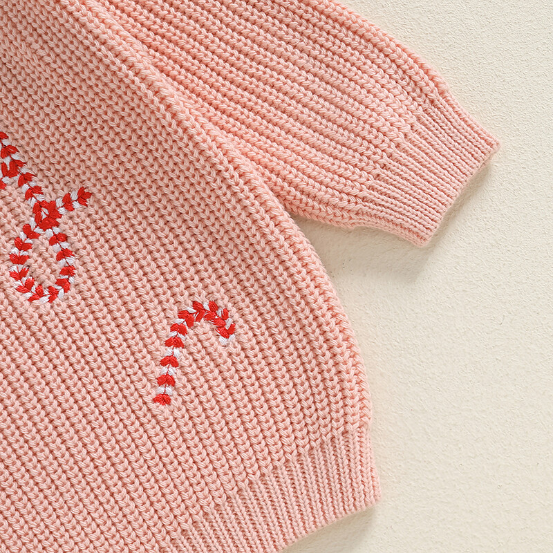 0-36 μηνών Νεογέννητα κορίτσια Χριστουγεννιάτικο πουλόβερ Κέντημα με μπαστούνι Ζεστό πλεκτό μακρυμάνικο πουλόβερ πλεκτό για κορίτσια νήπιο