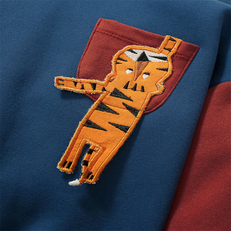 Jumping Meters 2-7T Rudens Ziemas Zēnu Meiteņu Džemperi ar Kapuci Ar Tīģera aplikāciju Garām Piedurknēm Bērnu Apģērba Krekls