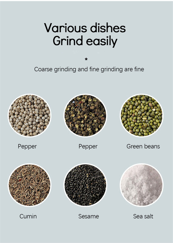 Moara electrica de piper cu inductie gravitationala rasnita automata sare piper grosime reglabila macinata de condimente cu o singura mana