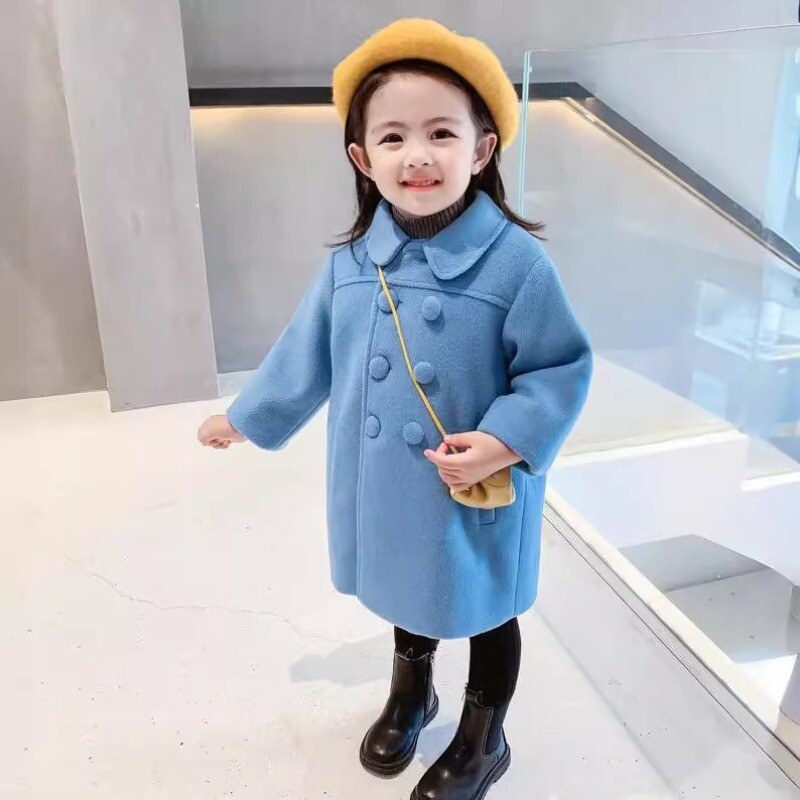 Βαμβακερό παλτό Winter's Long Fashion Plus 2024 Baby girl Κορεάτικο παλτό με διπλό στήθος Παιδικό ζεστό μπουφάν