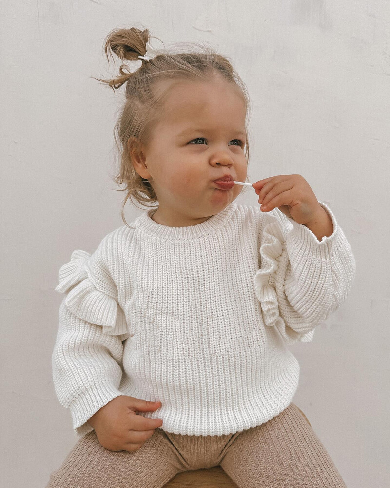 FOCUSNORM 0-3Y rudens žiemos kūdikių mergaičių megztiniai berniukams mieli megztiniai ilgomis rankovėmis vienspalviai megzti megztiniai, laisvi viršutiniai kūdikiai