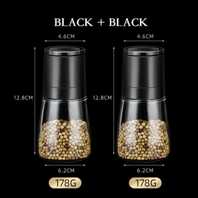 Sāls un piparu dzirnaviņas Uzpildāms piparu kratītājs ar regulējama biezuma garšvielu tvertni Virtuves manuālā dzirnaviņas garšvielu dzirnaviņas