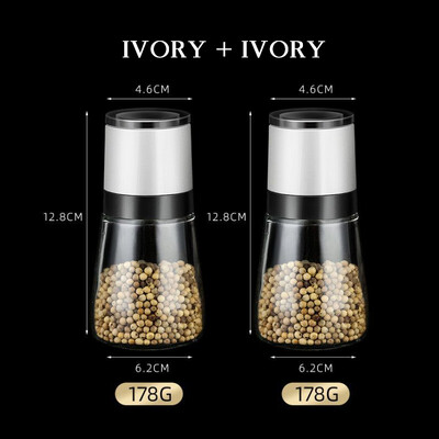 Sāls un piparu dzirnaviņas Uzpildāms piparu kratītājs ar regulējama biezuma garšvielu tvertni Virtuves manuālā dzirnaviņas garšvielu dzirnaviņas