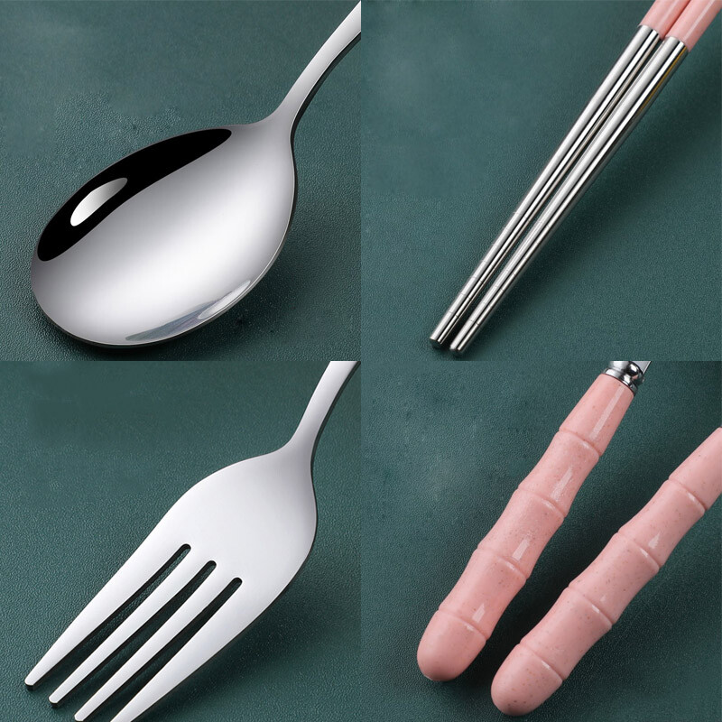 3 τμχ Φορητό σετ σερβίτσιο Πιρούνι κουταλιού Σετ μαχαιροπήρουνων ταξιδιού με σετ κουτιού από ανοξείδωτο ατσάλι Σετ ταξιδιωτικών σερβίτσιων