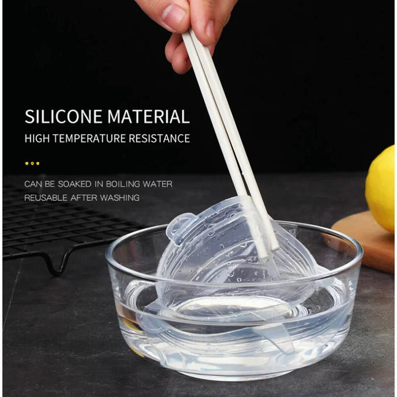 6 vnt Stiklainių dangteliai Silikoniniai dangteliai Maisto dangteliai Šviežiai išlaikantys dangteliai Mikrobangų krosnelės dangteliai Tamprus silikoninis dangtelis Virtuvės reikmenims