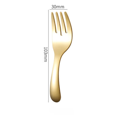 Mini set portabil de furculiță cu lingură din oțel inoxidabil pentru depozitare Desert Fructe Instrument pentru muncă, școală, veselă cu mâner scurt, potrivit pentru copii