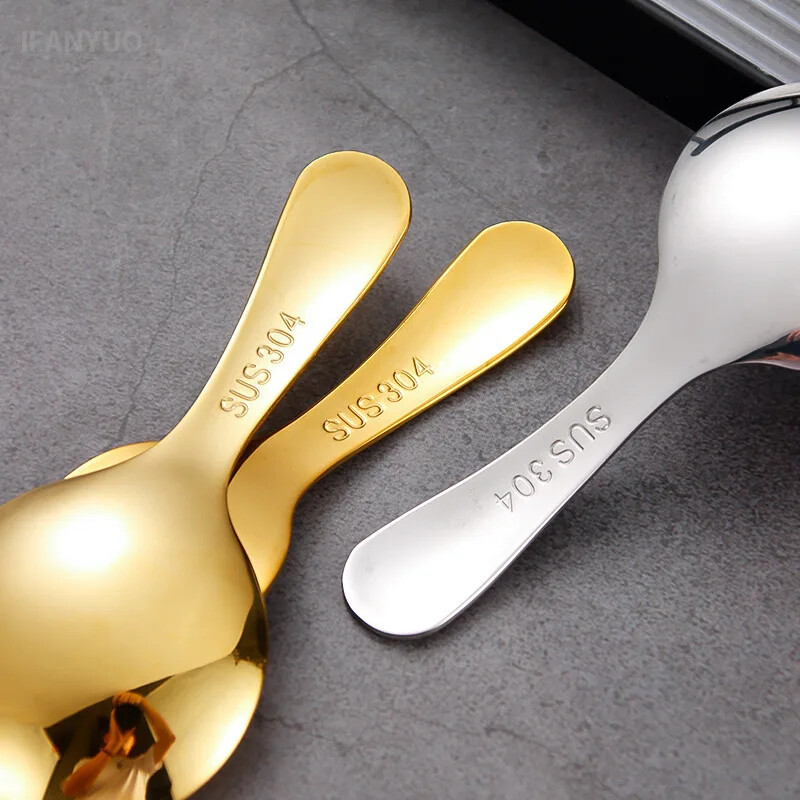 Mini set portabil de furculiță cu lingură din oțel inoxidabil pentru depozitare Desert Fructe Instrument pentru muncă, școală, veselă cu mâner scurt, potrivit pentru copii